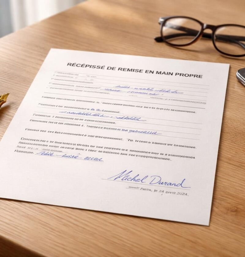 découvrez un exemple détaillé de récépissé pour remise en main propre, incluant toutes les informations essentielles pour garantir une transaction sécurisée et officielle.