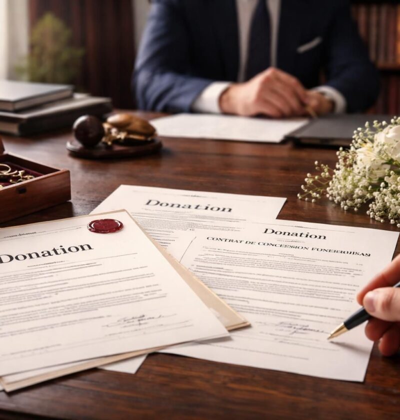 découvrez comment le prix de l'acte notarié pour une donation et une concession funéraire peut influencer la gestion et la répartition de votre héritage.